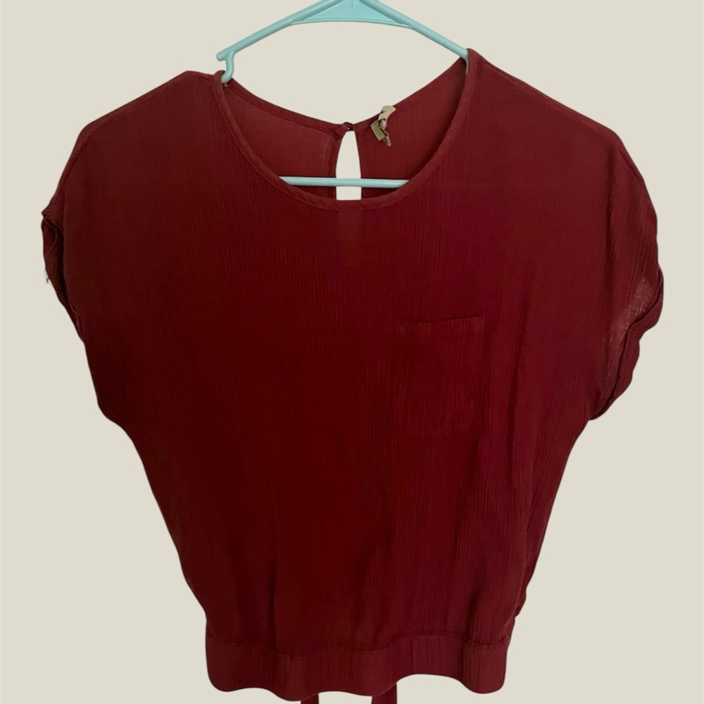 Maroon Women's Cropped Top